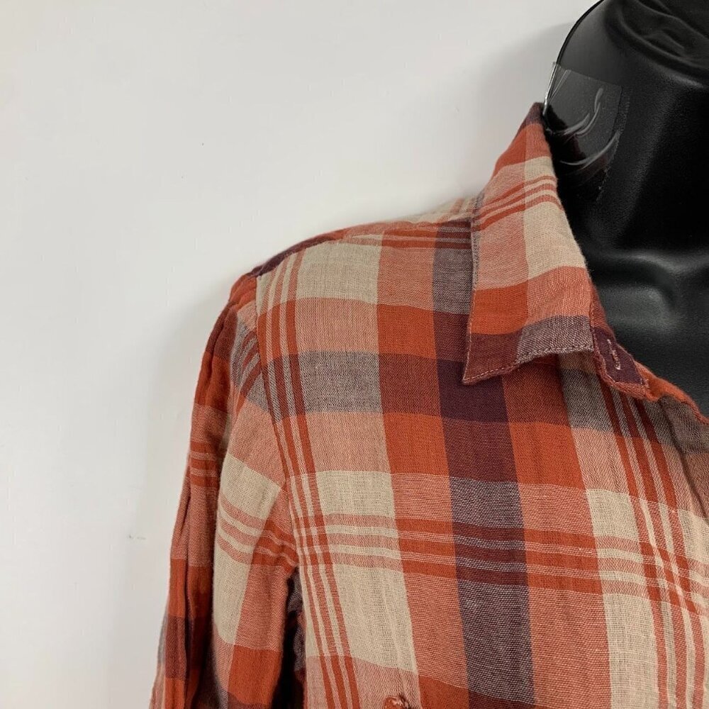 Velvet‎ By Graham & Spencer Women's Caitlin Plaid Cotton Shirt Dress Size XS - Picture 3 of 13